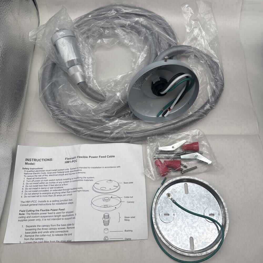 WAC Lighting HM1-PCC96-PT Flexible Ceiling Power Feed 96 inch *READ DESCRIPTION